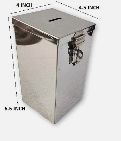 Stainless Steel Coin Box/Donation Box/ Piggy Bank